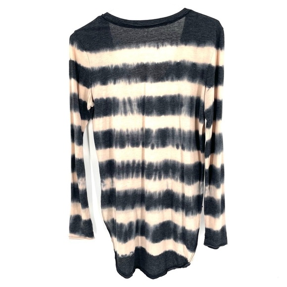 Free People Shiny Slub Radical Tunic Oatmeal Combo Long Sleeve Button Front Top - Picture 7 of 10